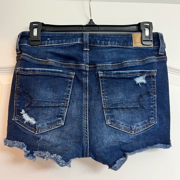 American Eagle Blue Denim Ripped Jean Shorts - Picture 2 of 2